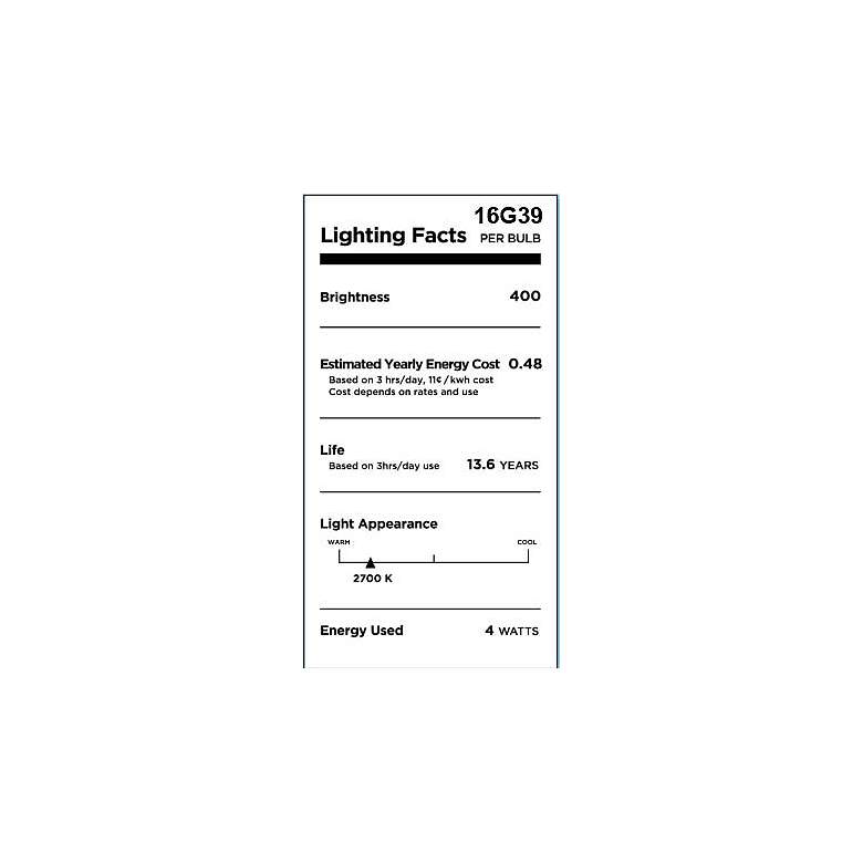 Image 2 40W Equivalent Clear 4W LED Dimmable Flame-Tip Candelabra Bulb by Tesler more views