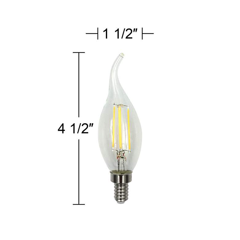 Image 3 40W Equivalent Clear 4W LED Dimmable Flame-Tip Candelabra Bulb by Tesler more views