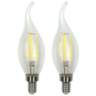 40W Equivalent Clear 4W LED Dimmable Flame-Tip E12 Set of 2