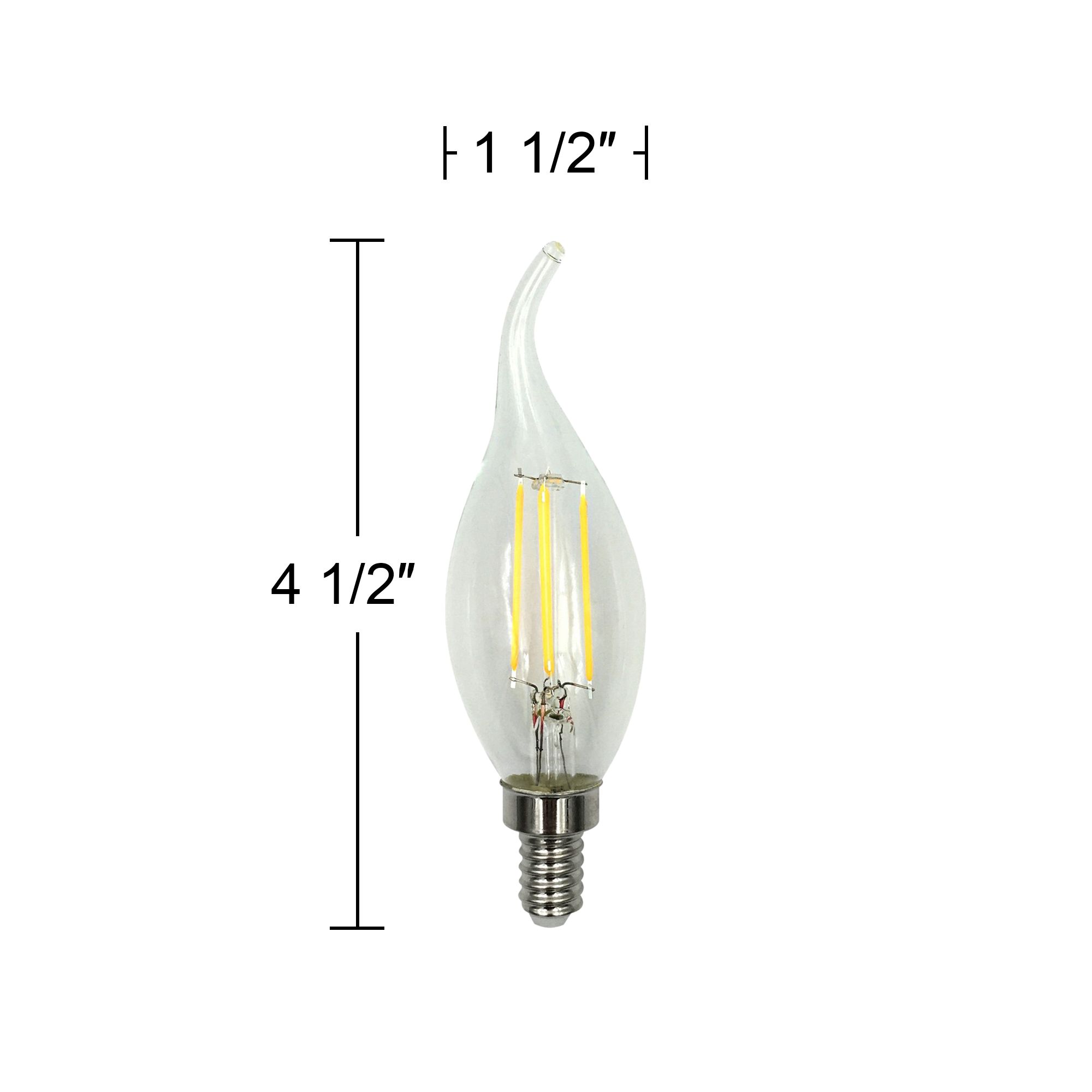 Image 3 40W Equivalent Clear 4W LED Dimmable Flame-Tip E12 Set of 2 more views