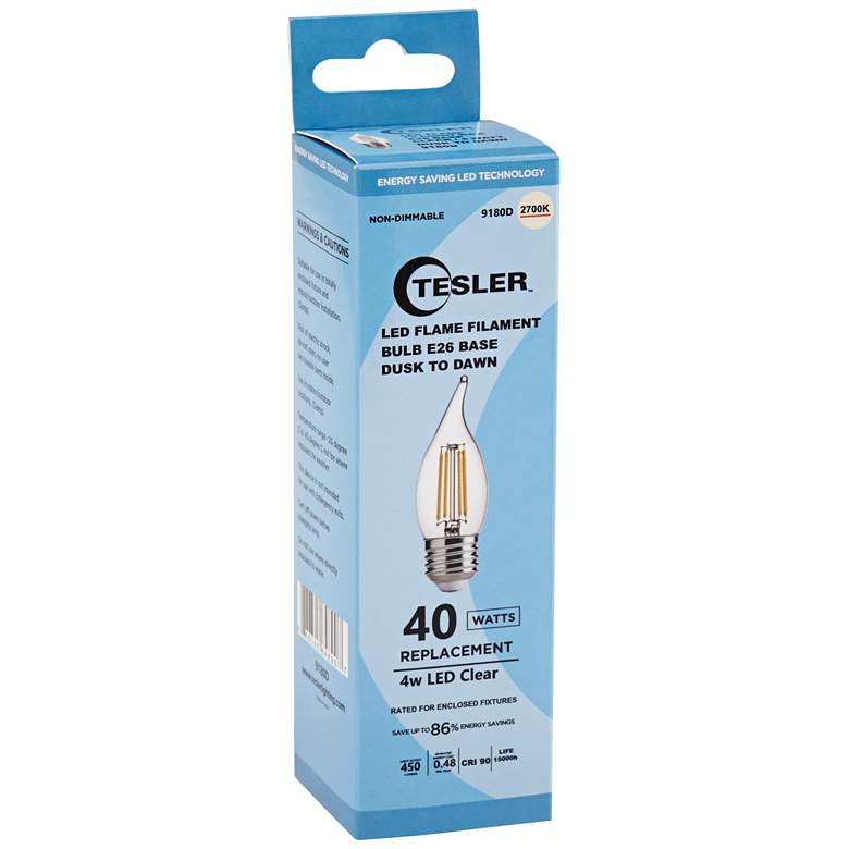 Image 2 40W Equivalent Clear 4W LED Filament Standard Flame Bulb more views