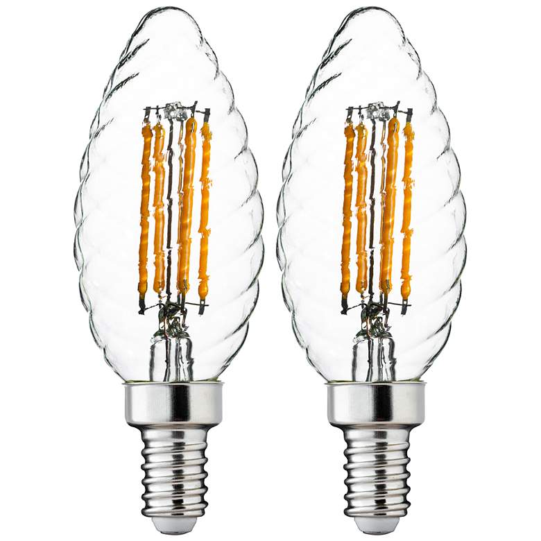 Image 1 40W Equivalent Clear 4W Twist LED Dimmable E12 Torpedo 2-Pack