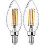 40W Equivalent Clear 4W Twist LED Dimmable E12 Torpedo 2-Pack