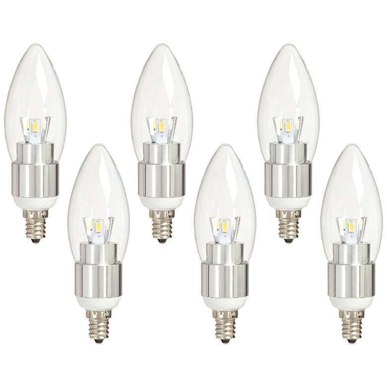 Image 1 40W Equivalent Clear 5W LED Dimmable Candelabra Bulb 6-Pack