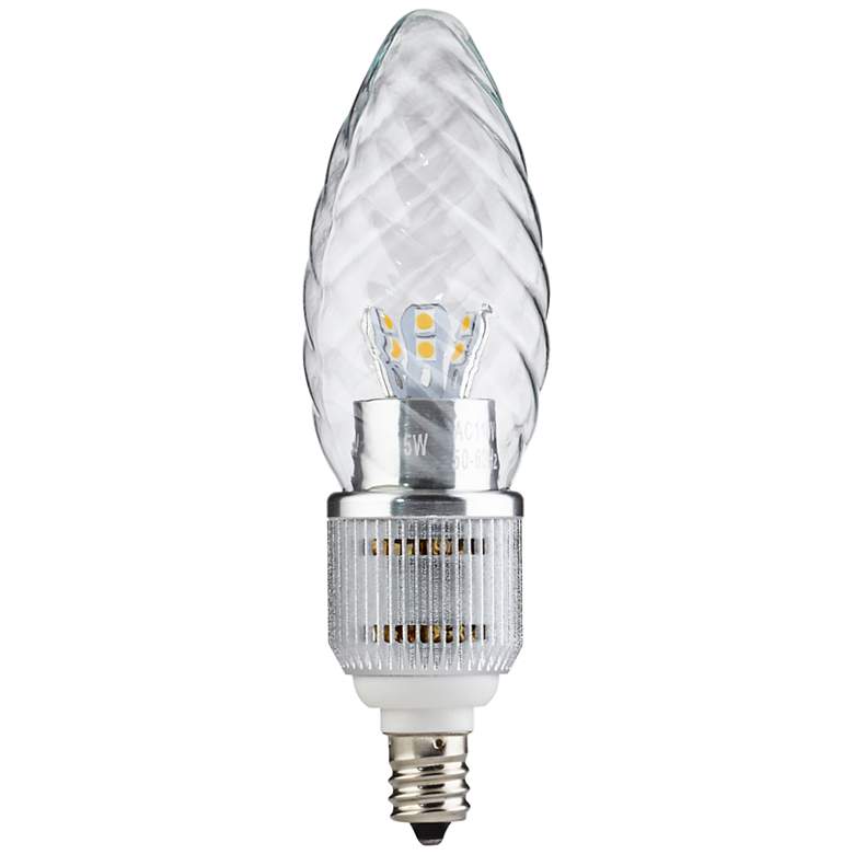 Image 1 40W Equivalent Clear Twist 5W LED Dimmable Candelabra Bulb 