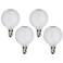 40W Equivalent Frost 4W LED Dimmable Candelabra G16.5 4-Pack