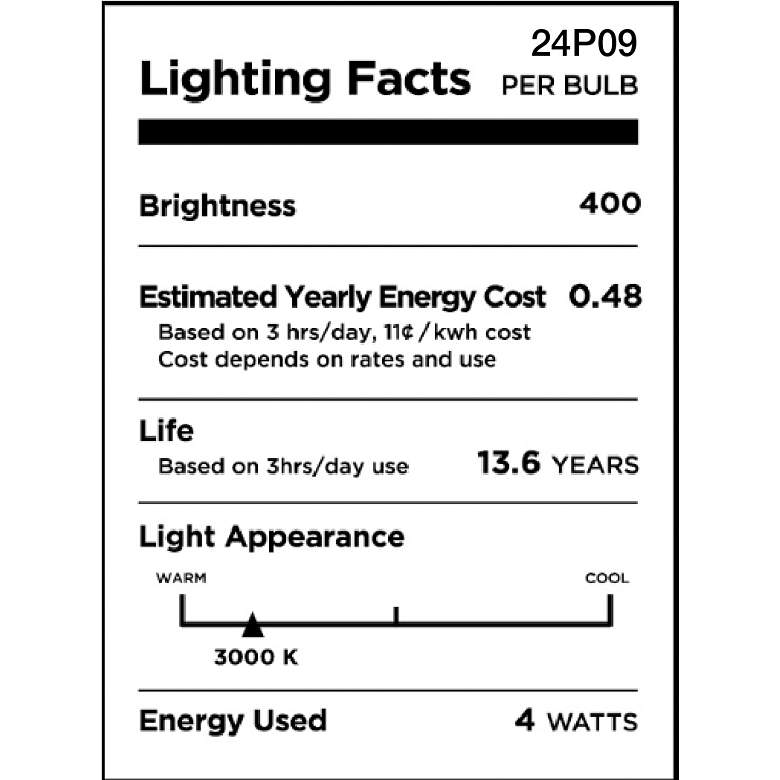Image 2 40W Equivalent Frost 4W LED Dimmable Candelabra G16.5 Bulb more views