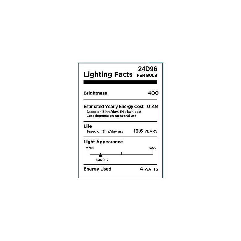 Image 2 40W Equivalent Frosted 4W LED Dimmable Standard A15 Bulb by Tesler more views