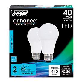 Image1 of 40W Equivalent Frosted 5W LED Dimmable Standard 2-Pack