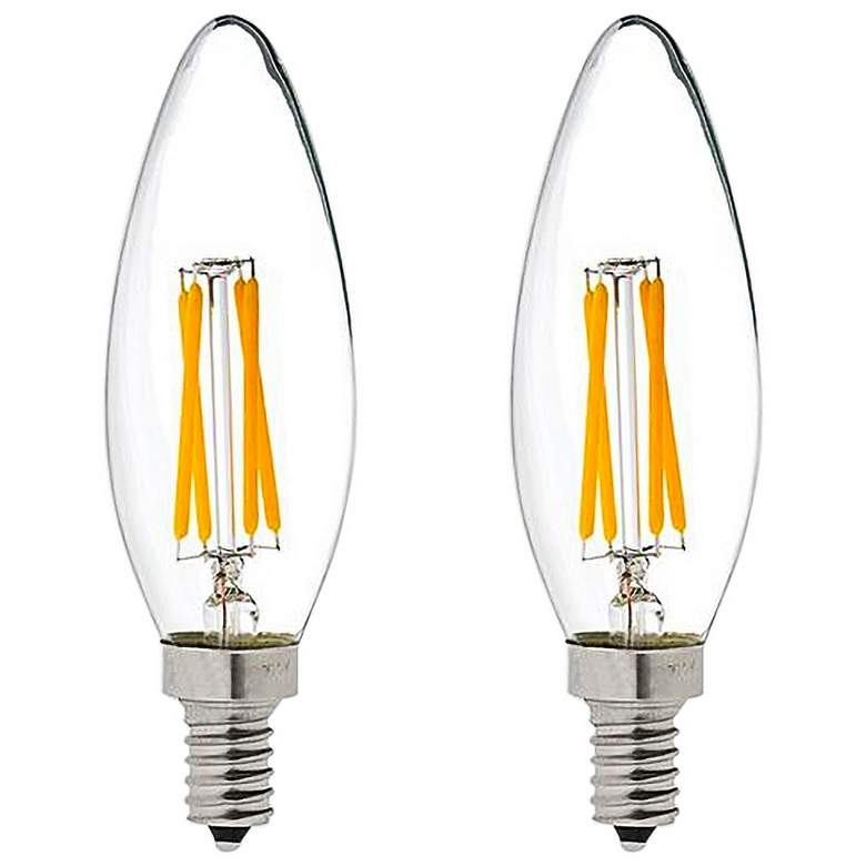 Image 1 40W Equivalent LED Filament 4W Dimmable Candelabra 2-Pack