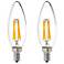 40W Equivalent LED Filament 4W Dimmable Candelabra 2-Pack