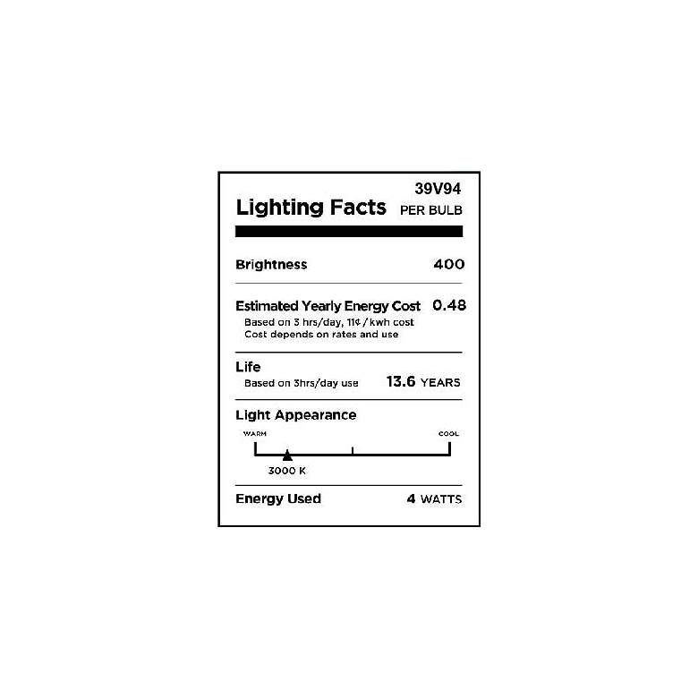 Image 2 40W Equivalent Milky 4.5W LED Dimmable Candelabra A15 more views