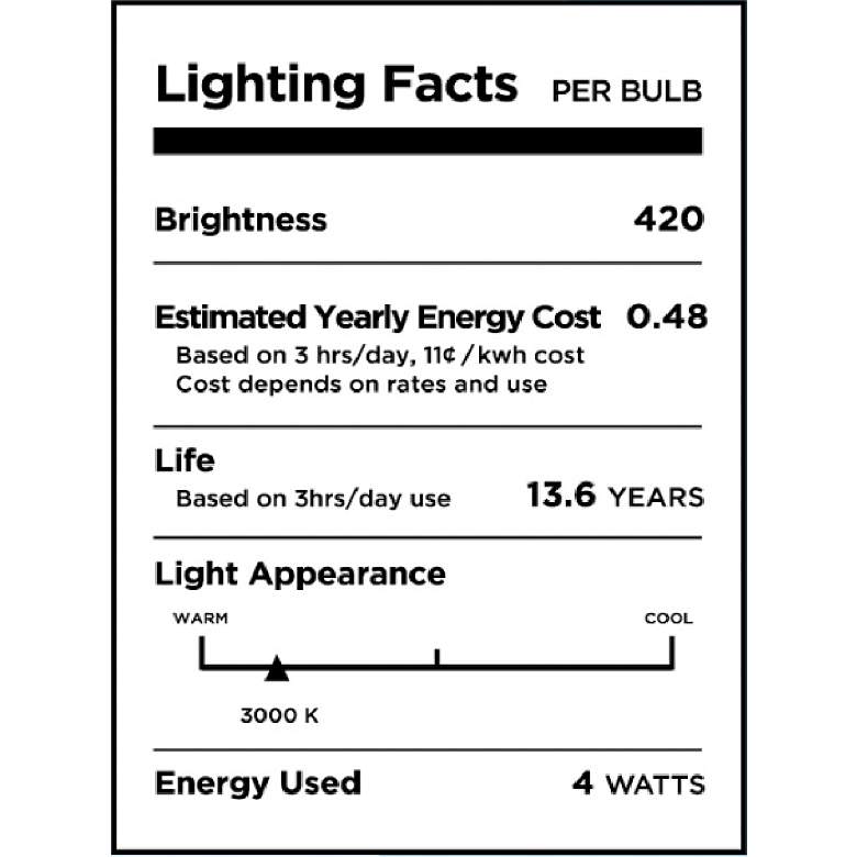 Image 3 40W Equivalent Milky 4W LED 3000K Dimmable Standard 4-Pack more views