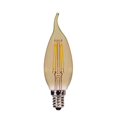 40W Equivalent Satco Amber 3.5W LED Dimmable Candelabra CA11