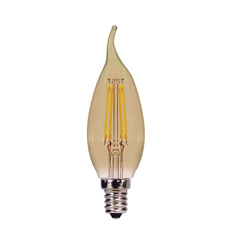 Image 1 40W Equivalent Satco Amber 3.5W LED Dimmable Candelabra CA11