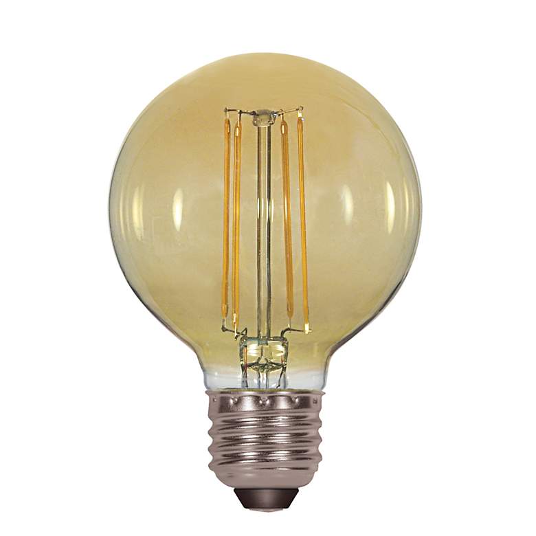 Image 1 40W Equivalent Satco Amber 4.5W LED Dimmable Standard Bulb