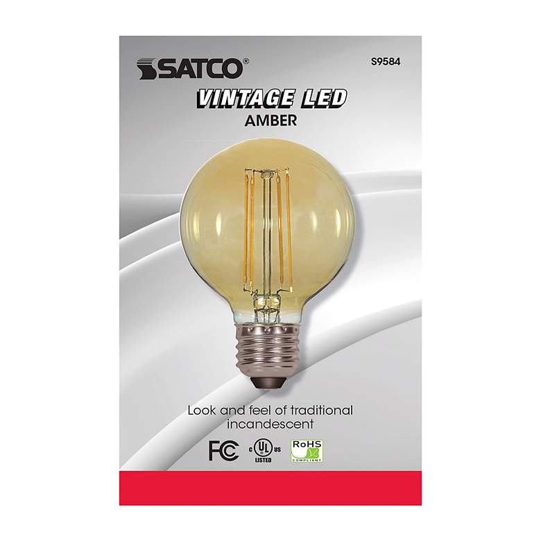 Image 3 40W Equivalent Satco Amber 4.5W LED Dimmable Standard Bulb more views