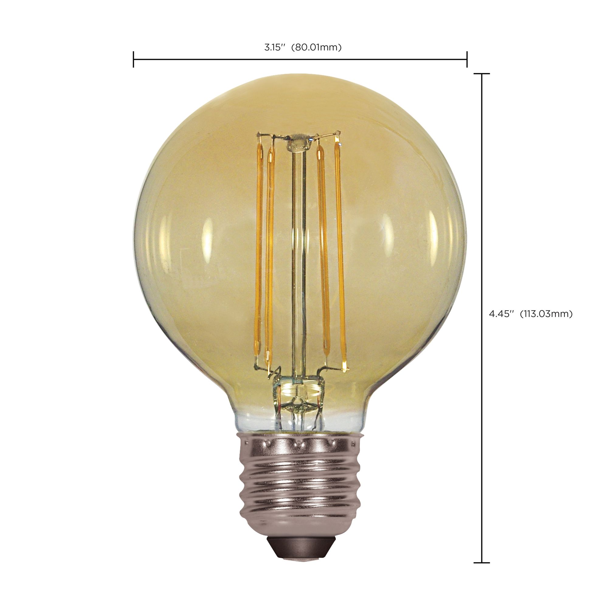 40W Equivalent Satco Amber 4.5W LED Dimmable Standard Bulb in scene