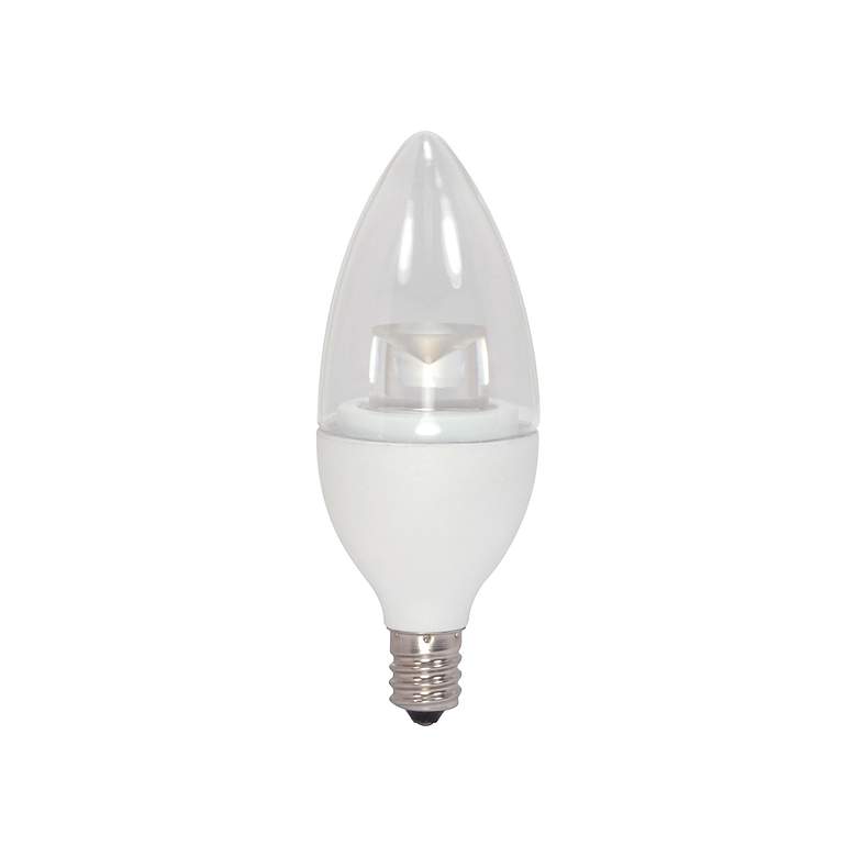 Image 1 40W Equivalent Satco Clear 3.5W LED Dimmable Candelabra Bulb