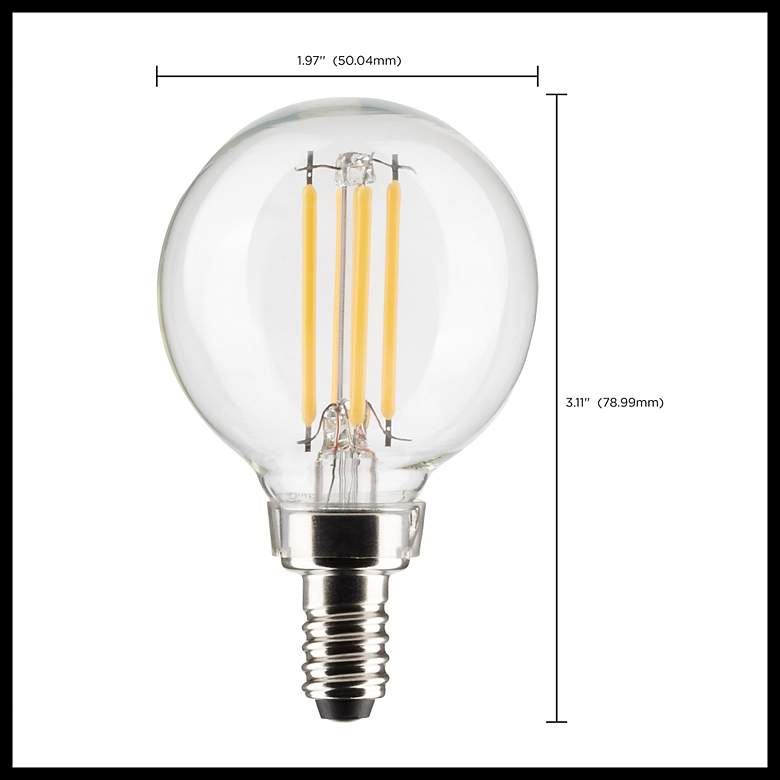 Image 6 40W Equivalent Satco Clear 4W LED Dimmable Candelabra 2-Pack more views