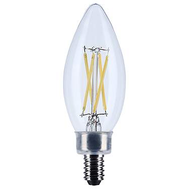 40W Equivalent Satco Clear 4W LED Dimmable Candelabra 3-Pack