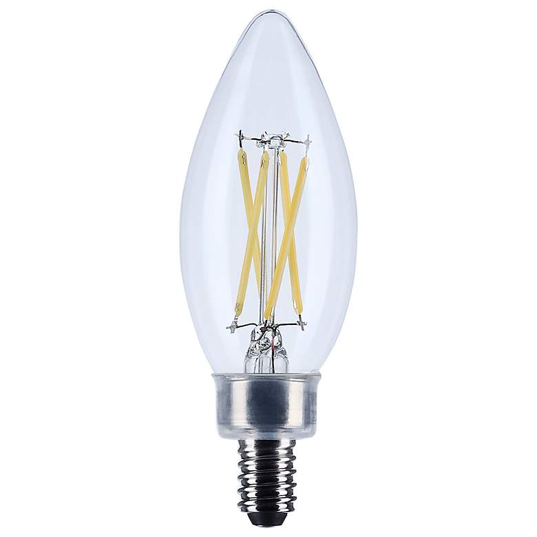 Image 1 40W Equivalent Satco Clear 4W LED Dimmable Candelabra 3-Pack