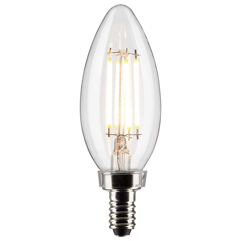Image 2 40W Equivalent Satco Clear 4W LED Dimmable Candelabra 3-Pack more views