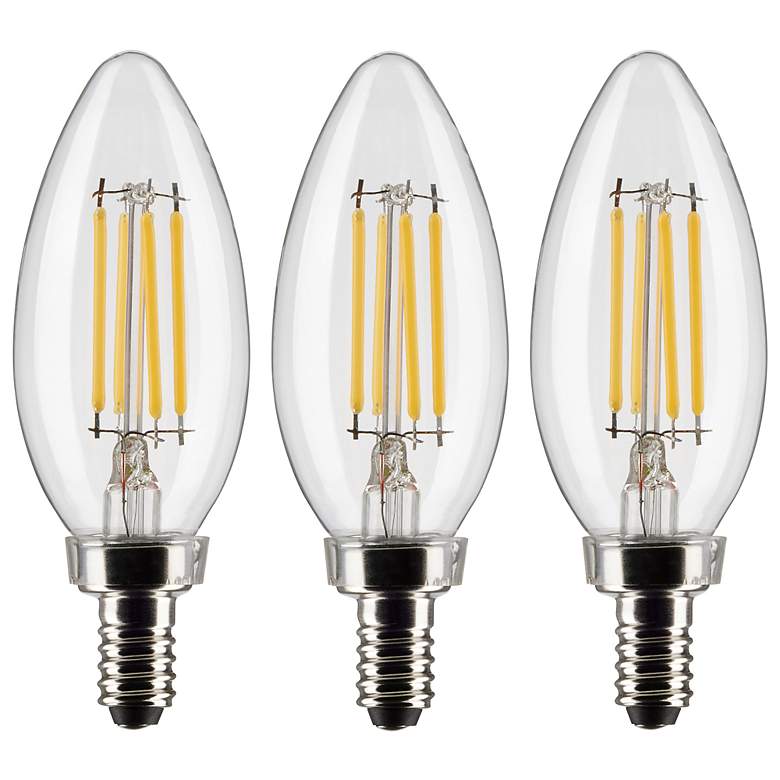 Image 3 40W Equivalent Satco Clear 4W LED Dimmable Candelabra 3-Pack more views