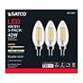 6_40W Equivalent Satco Clear 4W LED Dimmable Candelabra 3-Pack more views