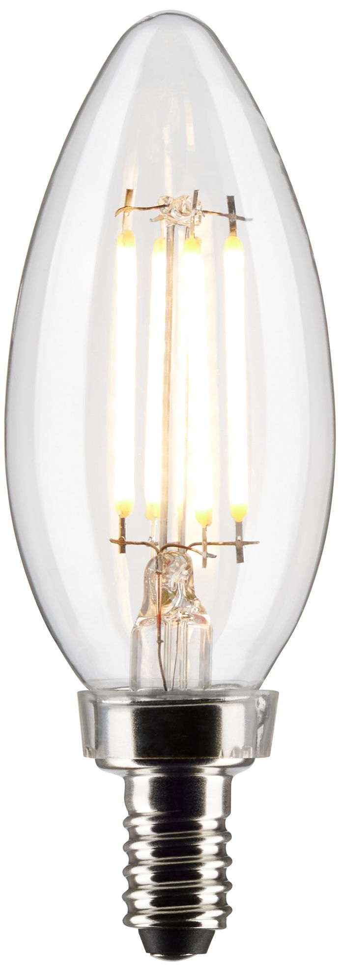 Image 2 40W Equivalent Satco Clear 4W LED Dimmable Candelabra B11 6-Pack more views