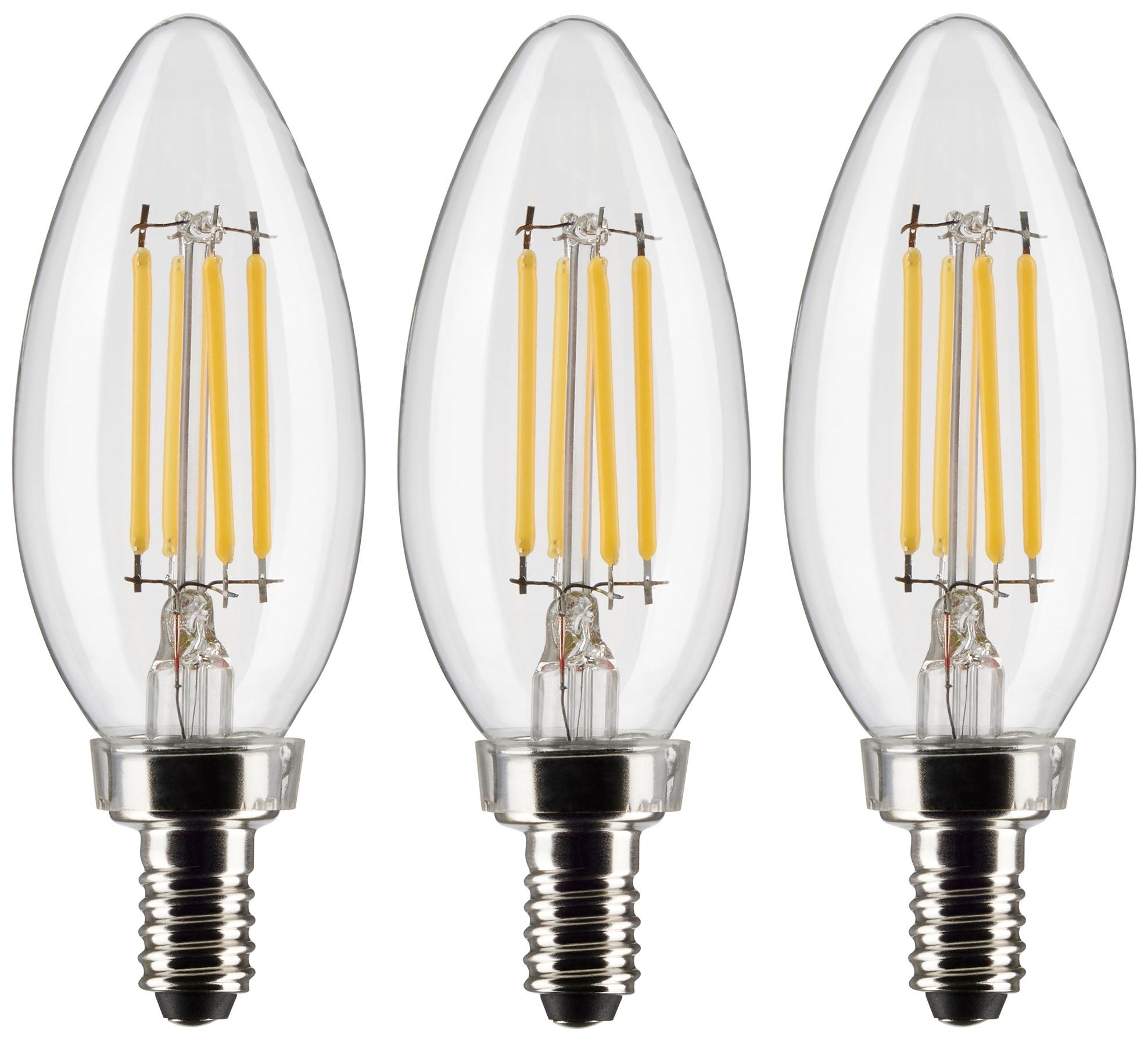 Image 3 40W Equivalent Satco Clear 4W LED Dimmable Candelabra B11 6-Pack more views
