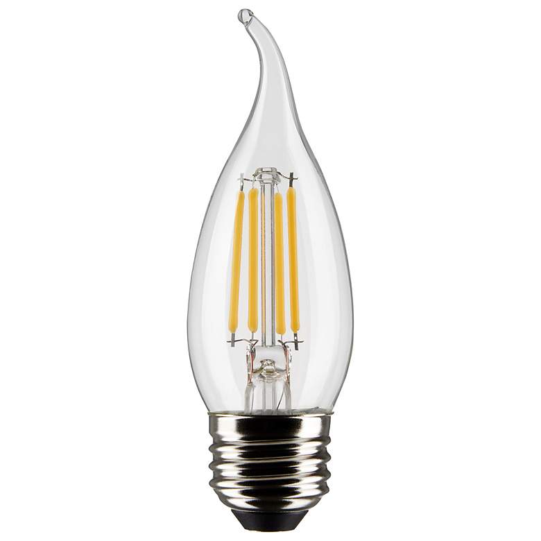Image 1 40W Equivalent Satco Clear 4W LED Dimmable E26 CA10 2-Pack