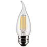 1_40W Equivalent Satco Clear 4W LED Dimmable E26 CA10 2-Pack