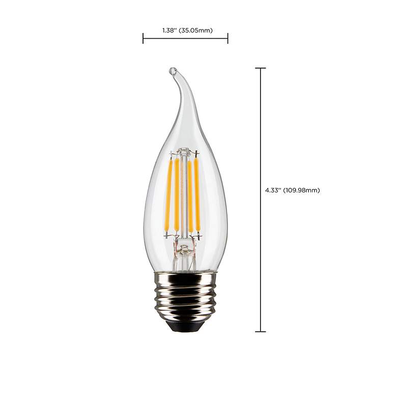 Image 6 40W Equivalent Satco Clear 4W LED Dimmable E26 CA10 2-Pack more views
