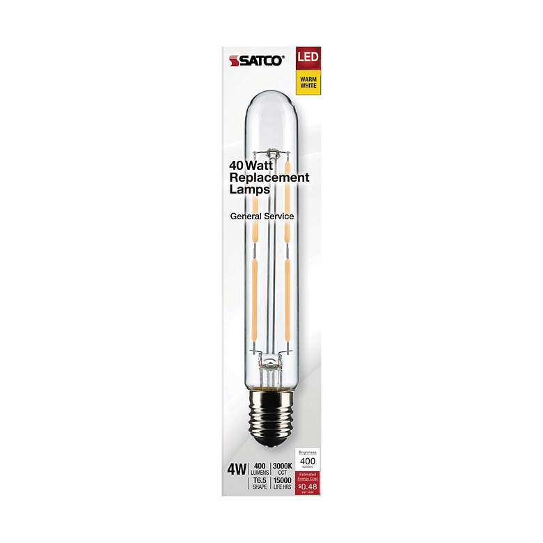 Image 4 40W Equivalent Satco Clear 4W LED Dimmable Intermediate Bulb more views