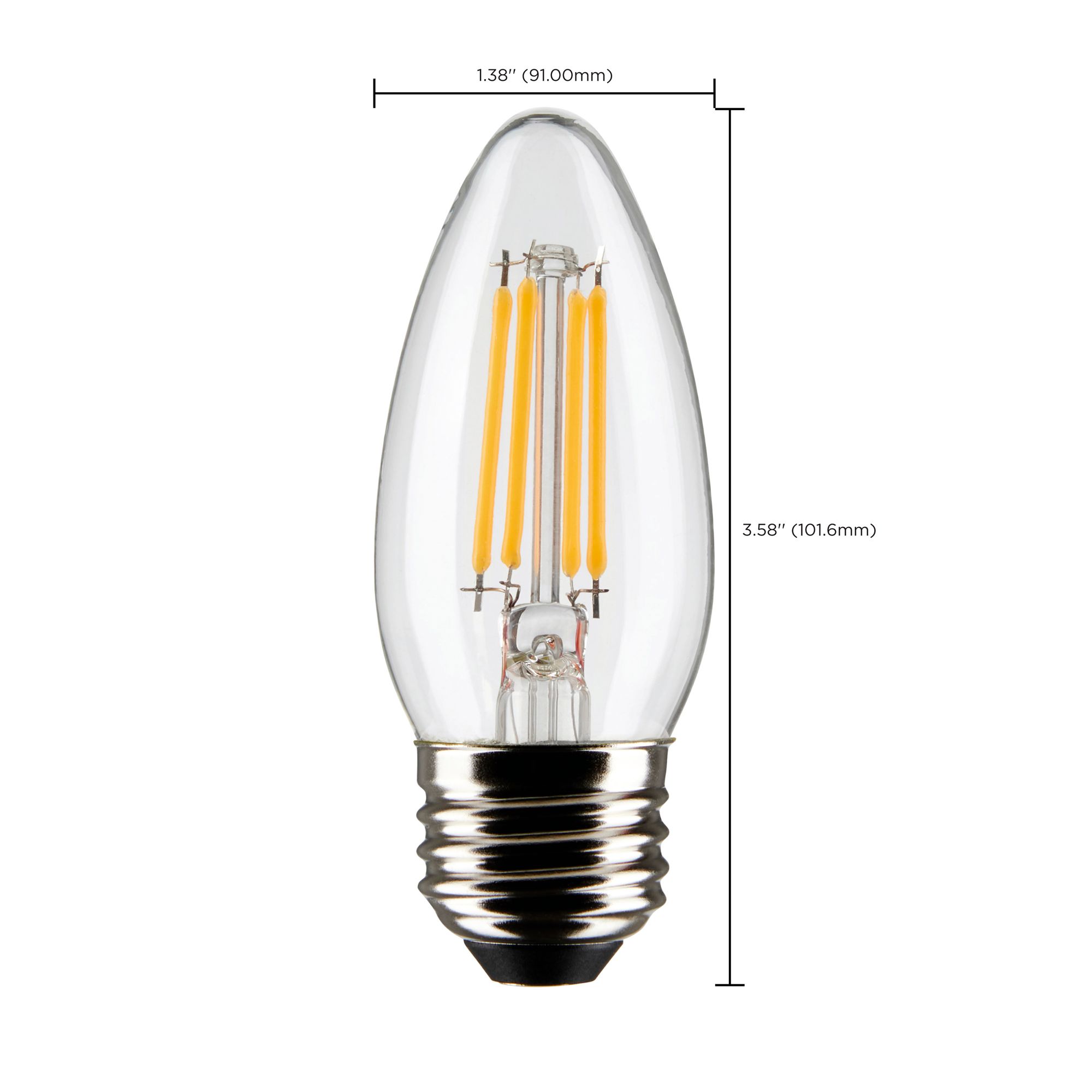 40W Equivalent Satco Clear 4W LED Dimmable Standard B11 Bulb in scene