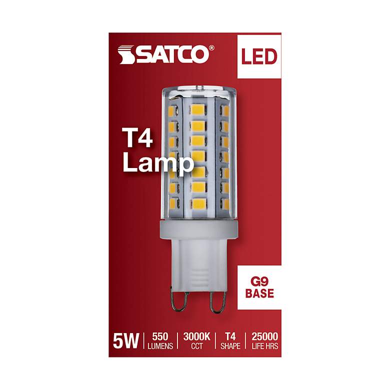 Image 3 40W Equivalent Satco Clear 5W JCD LED Dimmable Bi-Pin Bulb more views