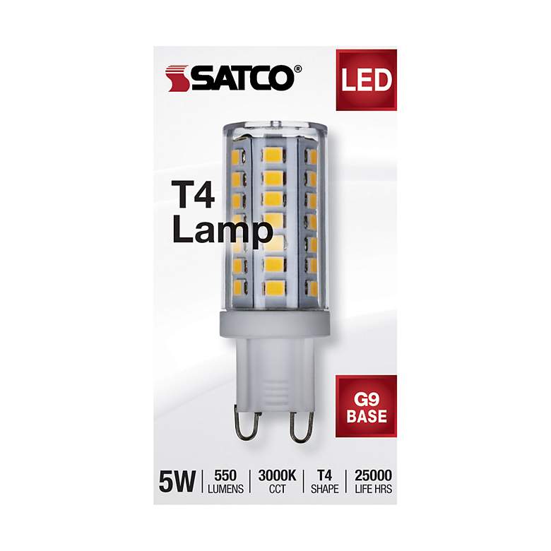 Image 4 40W Equivalent Satco Clear 5W JCD LED Dimmable Bi-Pin Bulb more views