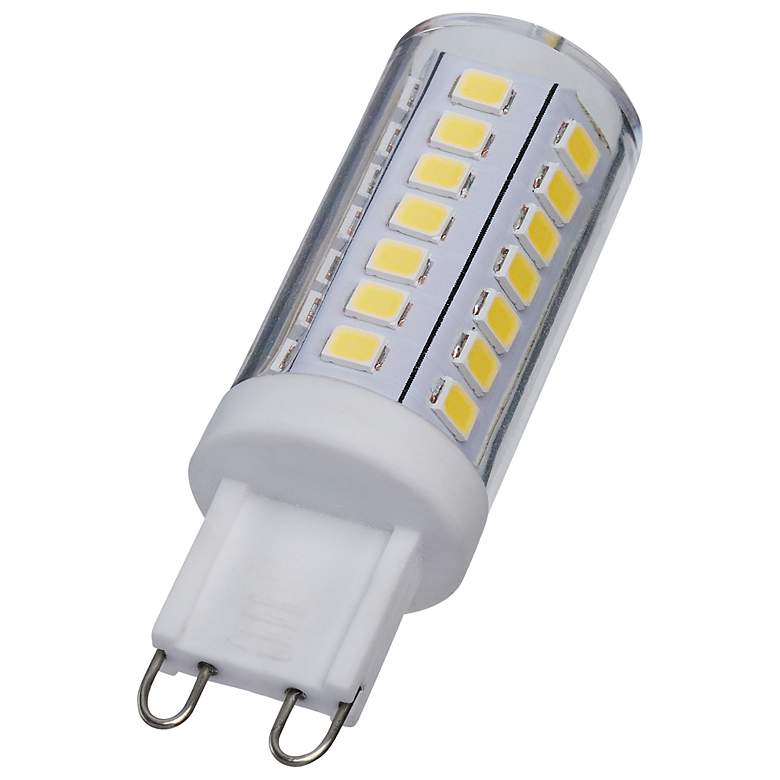 Image 1 40W Equivalent Satco Clear 5W Mini LED Dimmable Bi-Pin Bulb