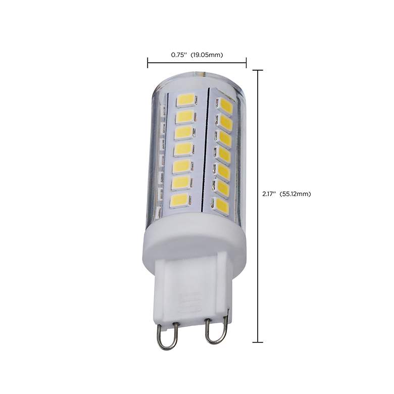 Image 4 40W Equivalent Satco Clear 5W Mini LED Dimmable Bi-Pin Bulb more views