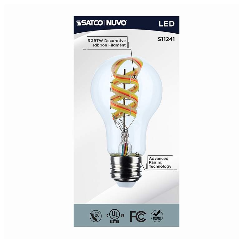Image 7 40W Equivalent Satco Clear 6W LED Dimmable Standard A19 Bulb more views