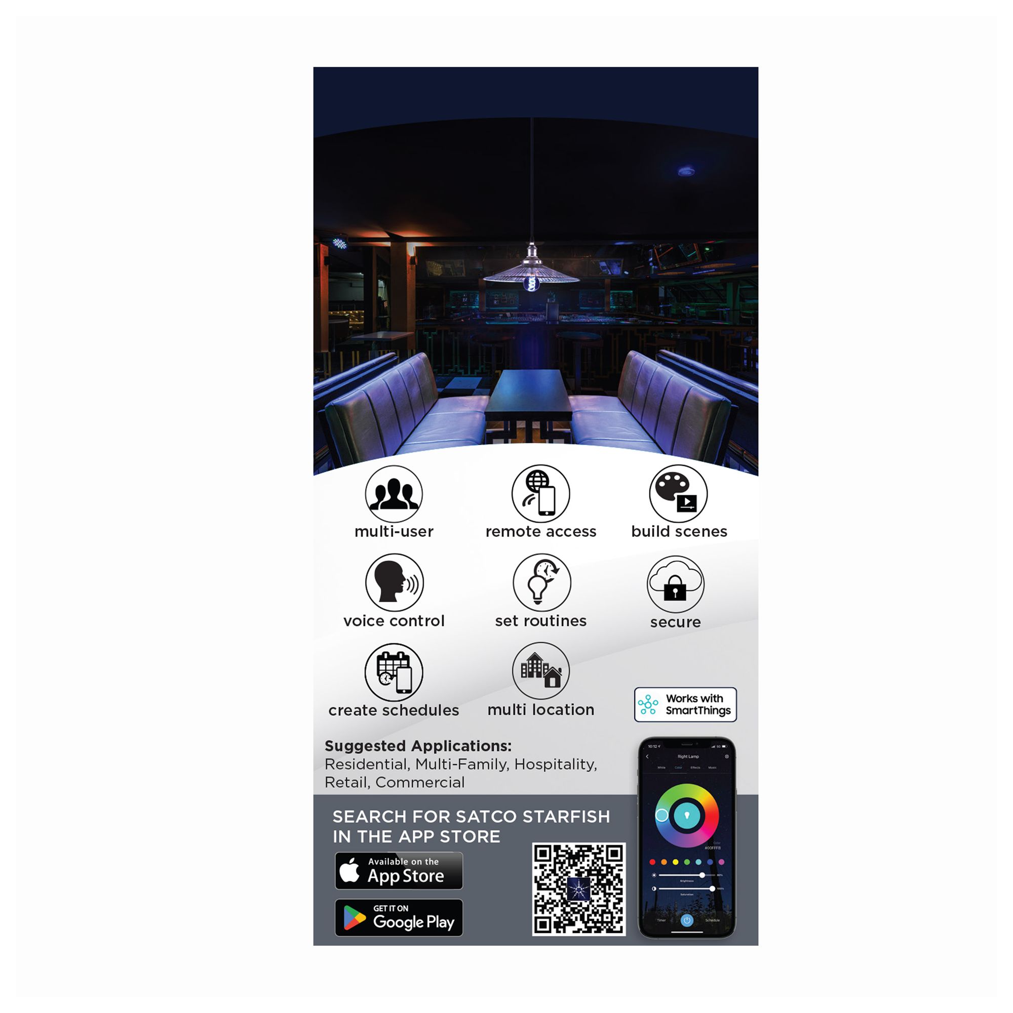 40W Equivalent Satco Clear 6W LED Dimmable Standard A19 Bulb in scene