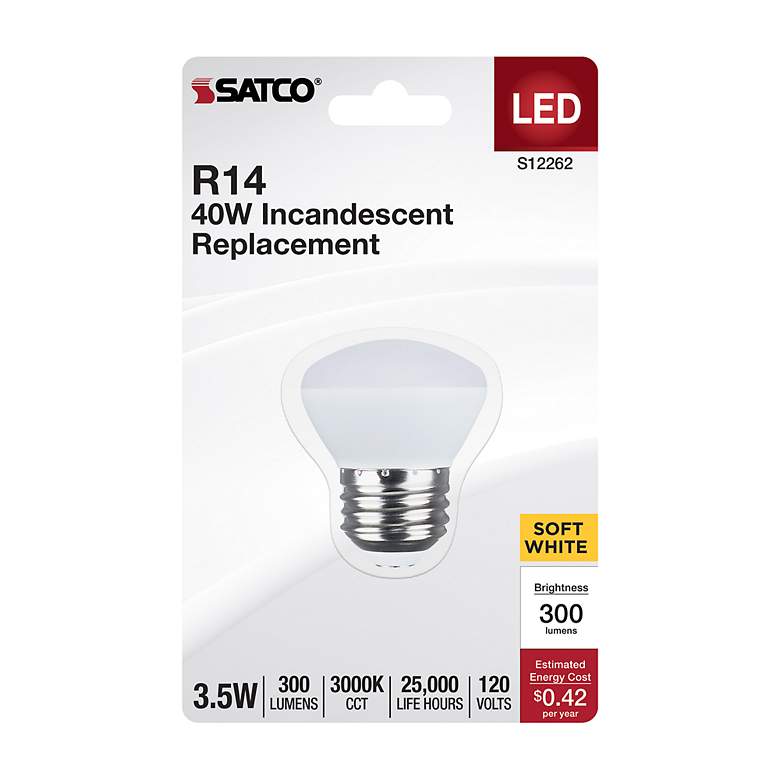Image 3 40W Equivalent Satco Frost 3.5W LED Dimmable Standard Bulb more views