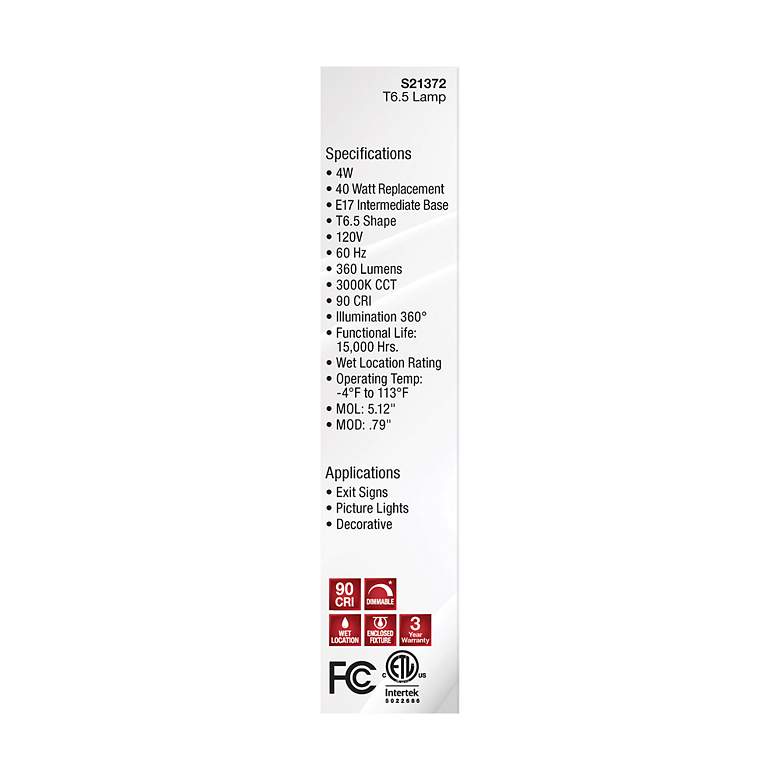 Image 6 40W Equivalent Satco Frosted 4W LED Dimmable Intermediate more views