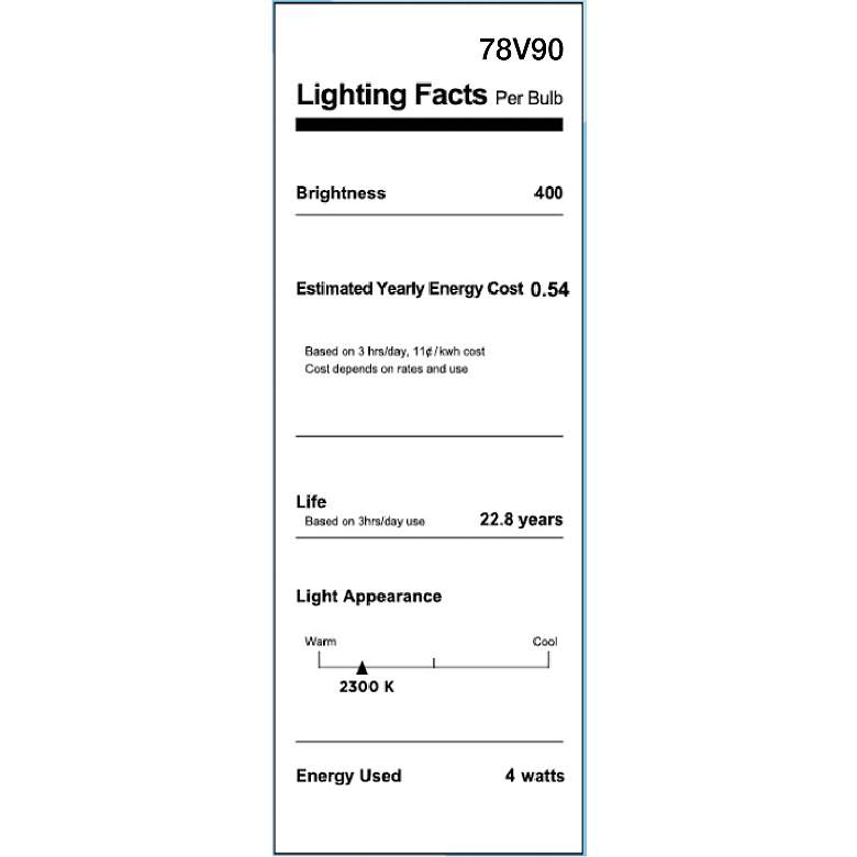 Image 2 40W Equivalent T6 Amber 4W LED Dimmable E12 Base Bulb more views