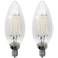 40W Equivalent Tesler Clear 4W E12 Candelabra Base Dimmable LED Bulb 2-Pack