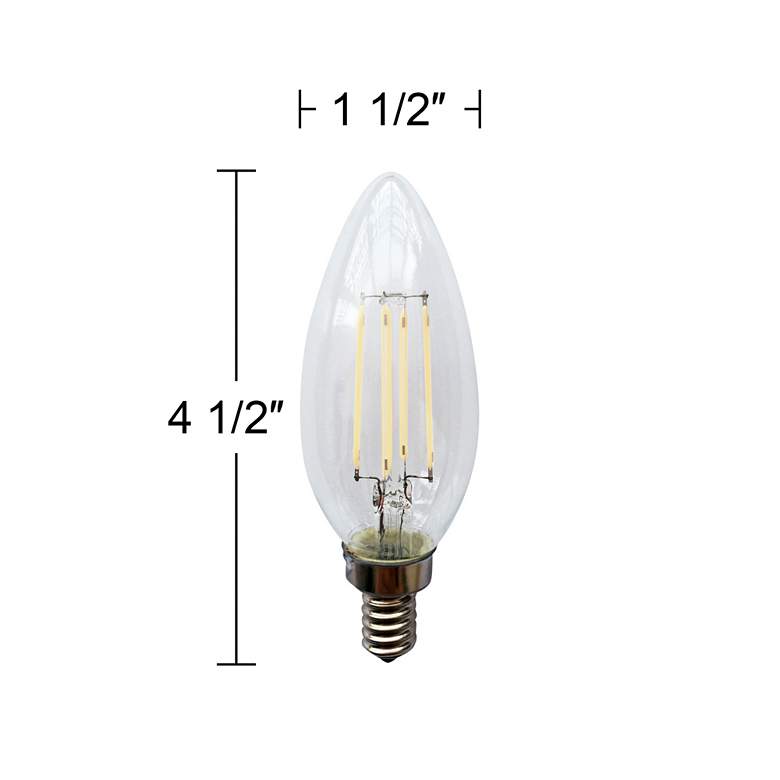 Image 2 40W Equivalent Tesler Clear 4W E12 Candelabra Base Dimmable LED Bulb 2-Pack more views
