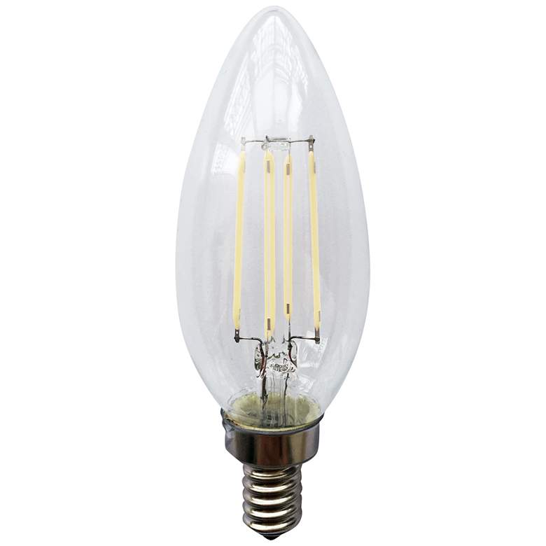 Image 1 40W Equivalent Tesler Clear 4W E12 Candelabra Base Dimmable LED Bulb