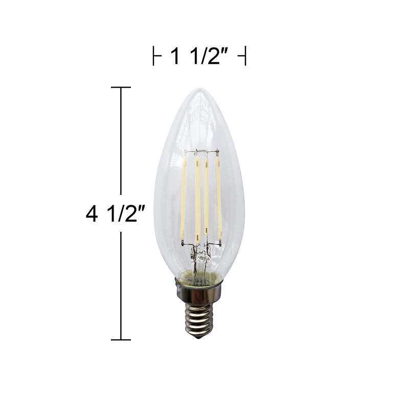 Image 3 40W Equivalent Tesler Clear 4W E12 Candelabra Base Dimmable LED Bulb more views