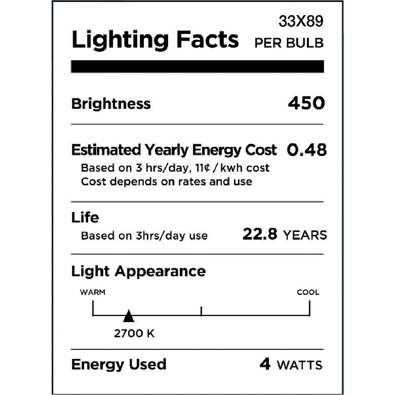 Image 2 40W Equivalent Tesler Clear 4W LED Dimmable Standard G25 more views